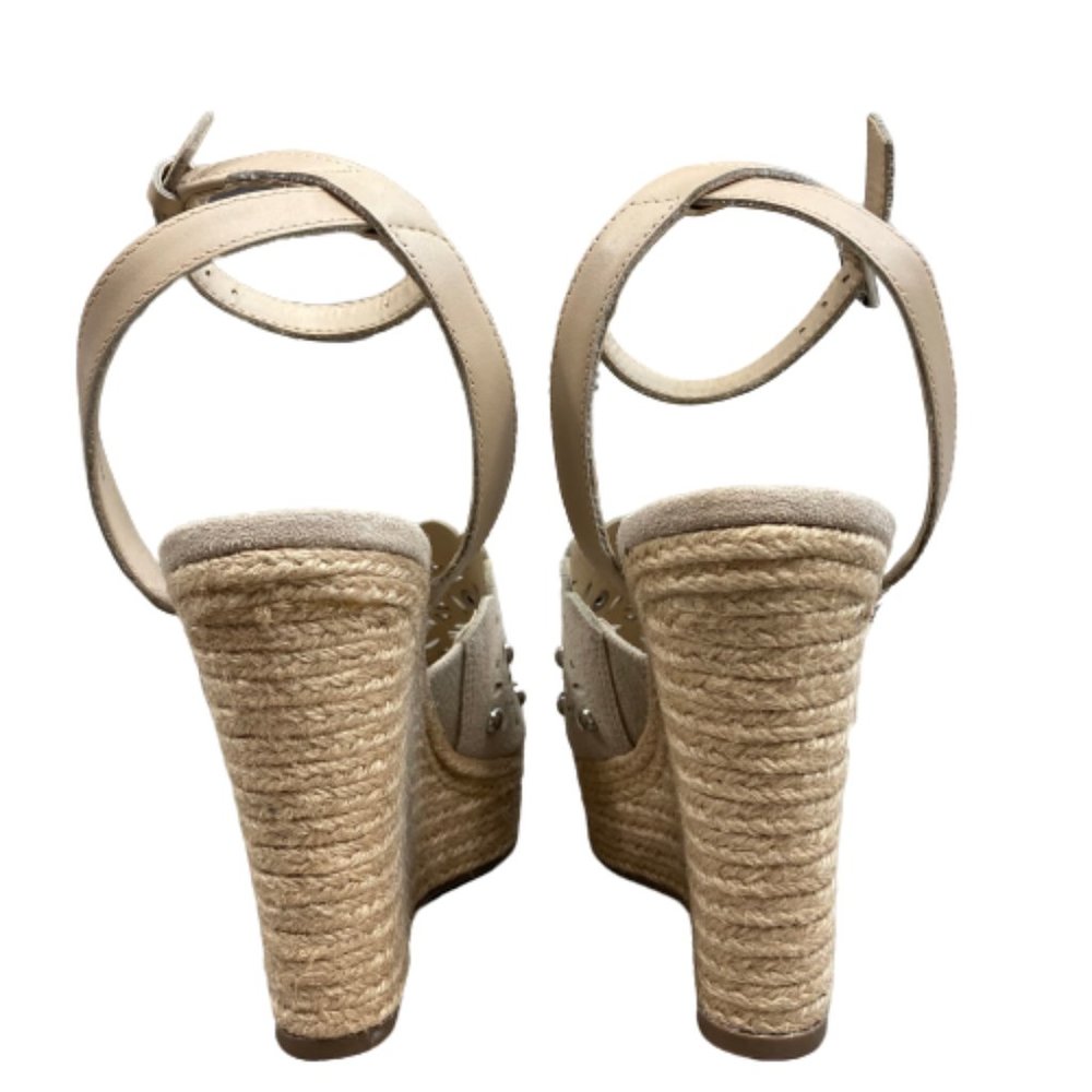 Marc Fisher Tan Hata Suede Studded Wedge Sandals - image 8